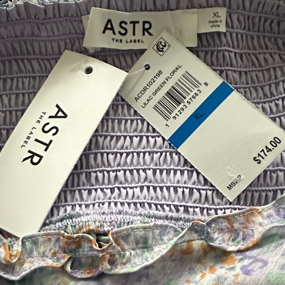 NWT Astr The Label Lilac Floral Cutout Chiffon Maxi Wedding Guest Dress Size XL - Picture 14 of 14